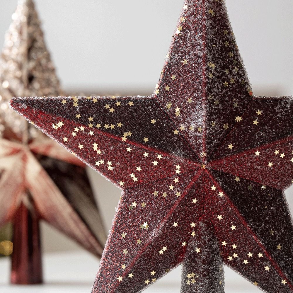 Star Tree Topper - Retro Christmas Tree Topper Star Glitter