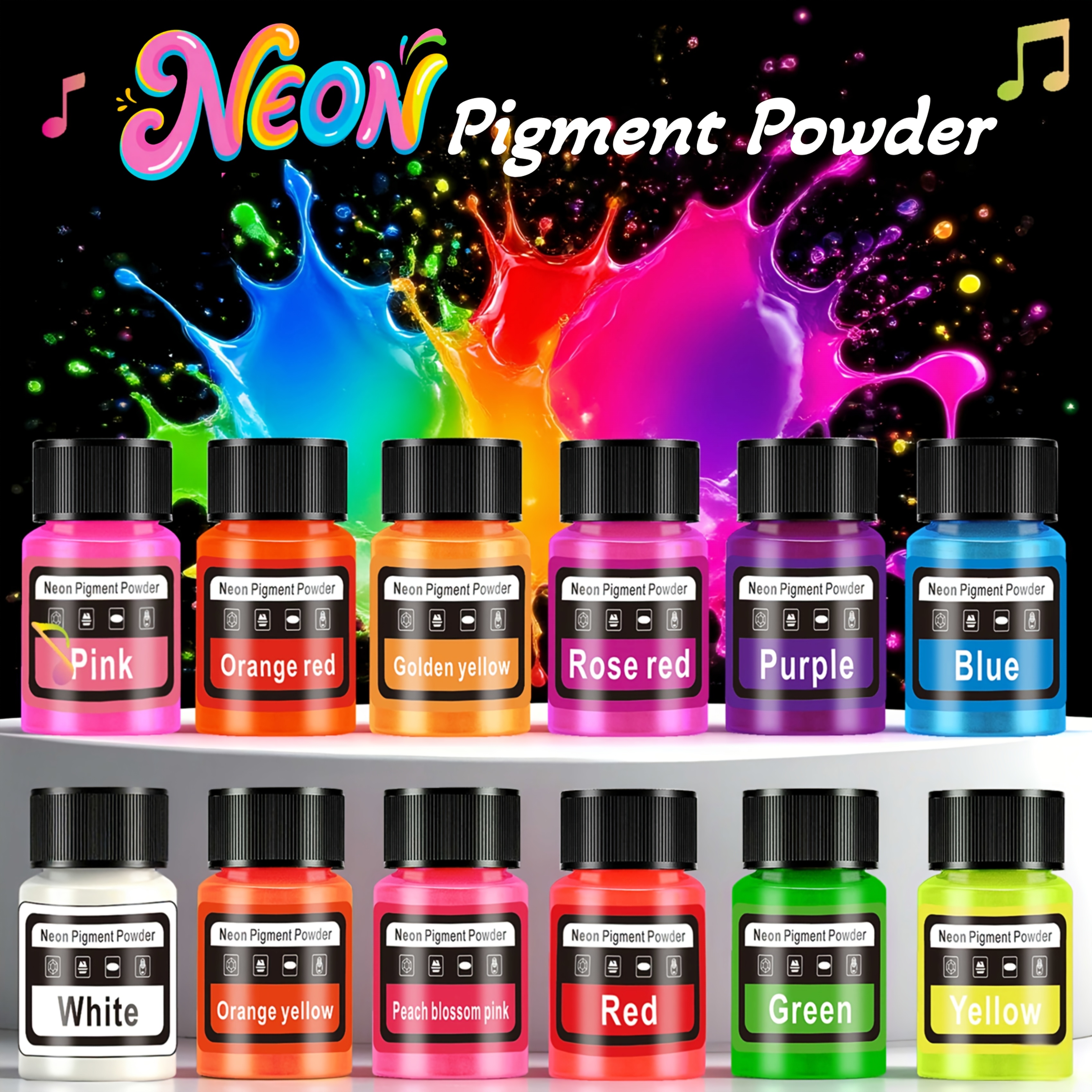 Holiday Candle Set - Fluorescent Powder/Neon Resin Dye, 6 Colors,