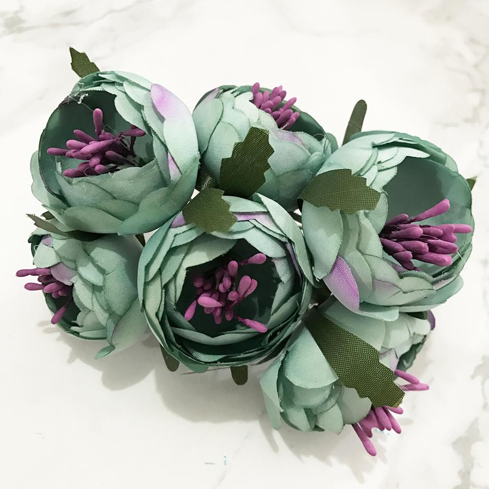 6/10/12/pcs Mix Blue Flower Ch - đánh giá và giá Christmas Wreath Fake