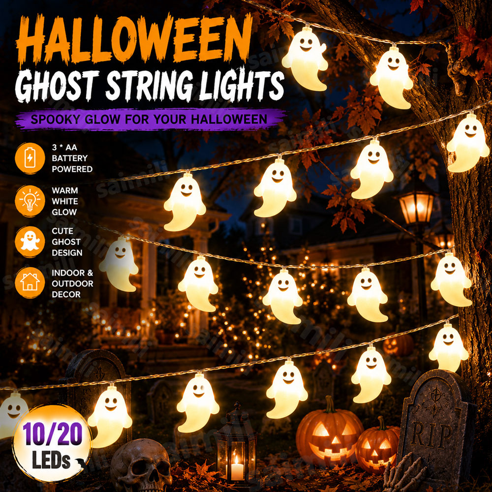 Battery Ghost LED String Light - đánh giá và giá Led Fairy String Lights