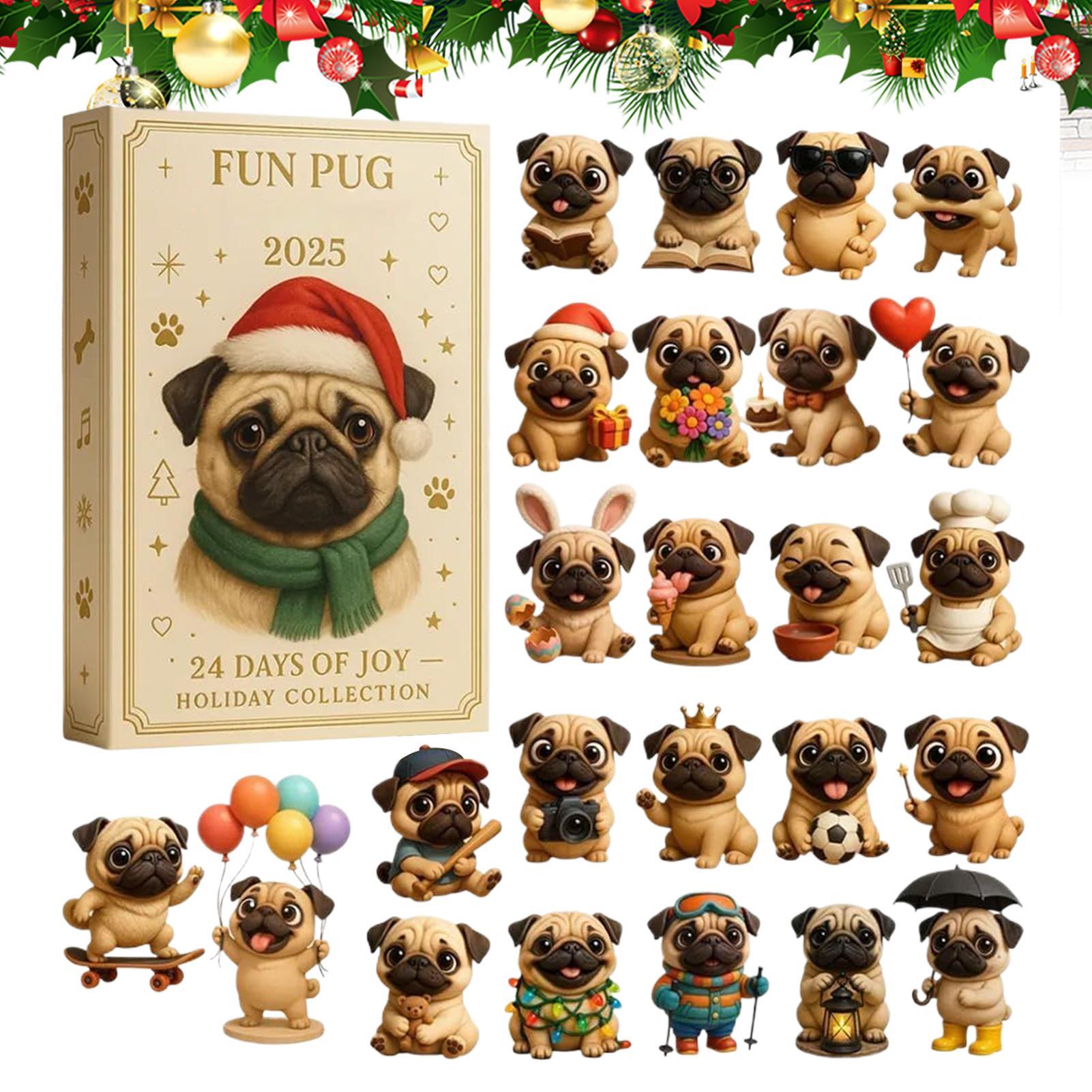 2025 Pug Christmas Advent Cale - đánh giá và giá Advent Calendar Gift