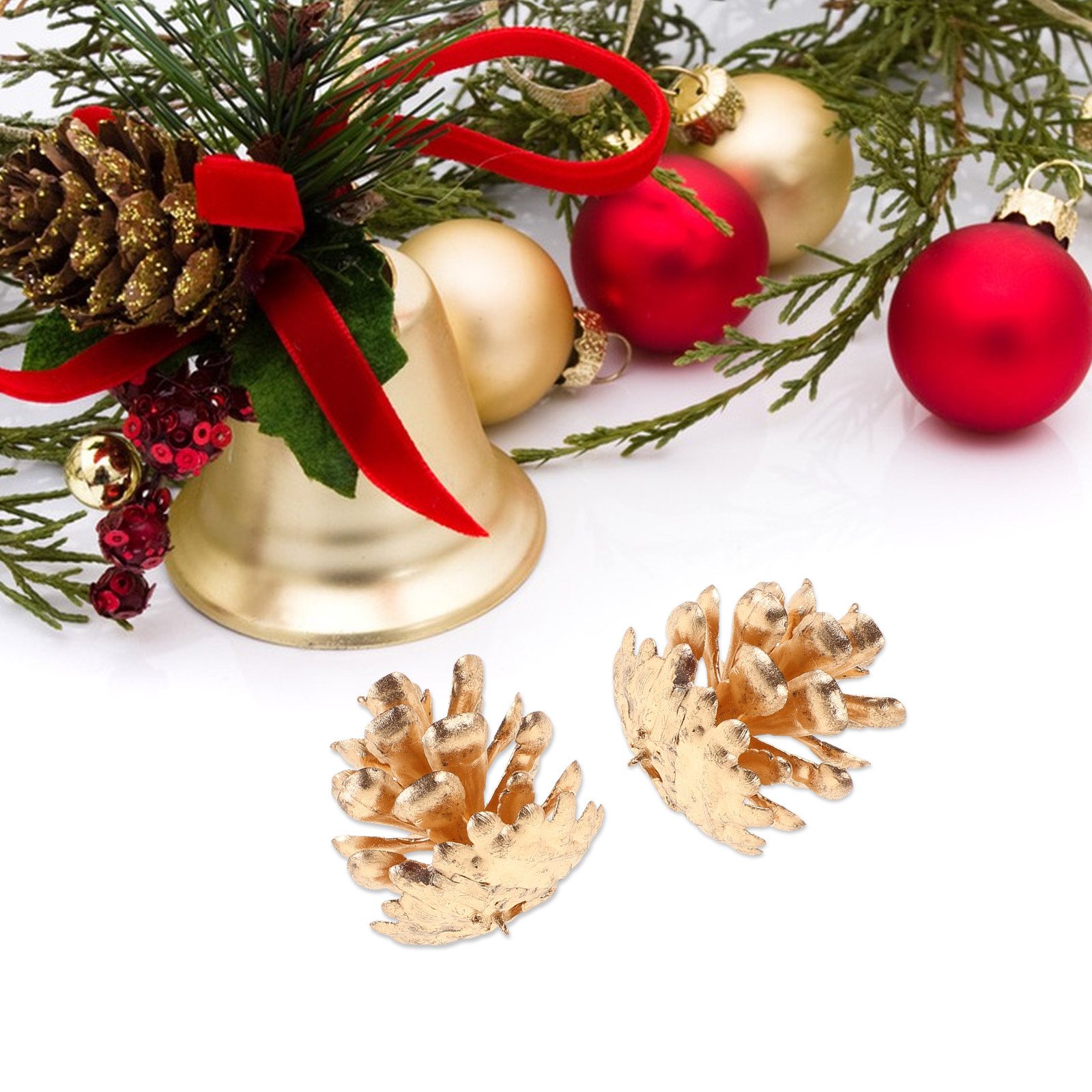 10Pcs Gold Plastic Pinecones R - đánh giá và giá Christmas Wreath Fake
