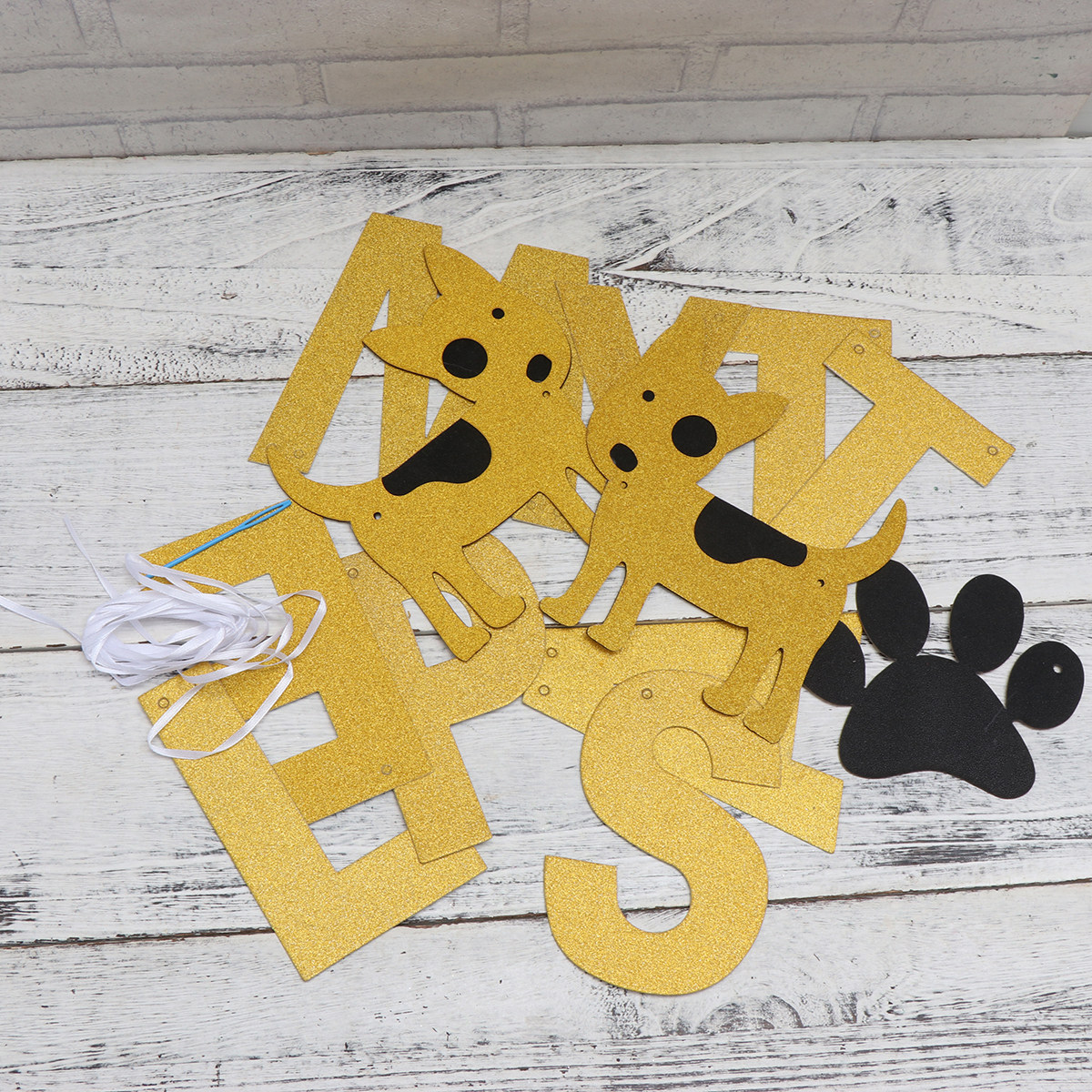 Golden Glitter Dog Paw Bunting - đánh giá và giá Star Tree Topper