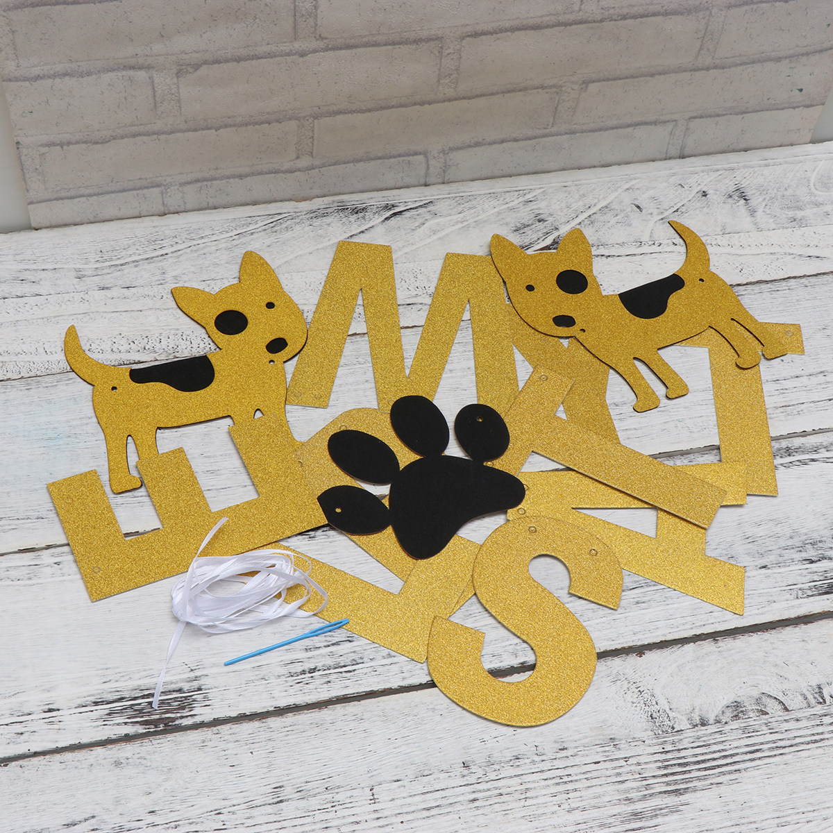 Golden Glitter Dog Paw Bunting - đánh giá và giá Star Tree Topper