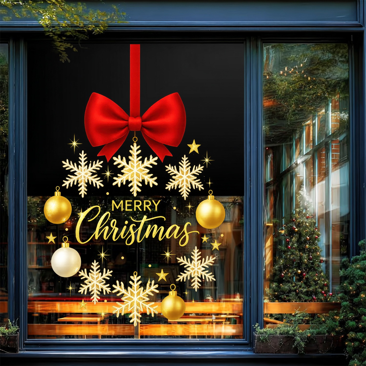 Christmas Stickers Gold Snowfl - đánh giá và giá Snowflake Window Decal