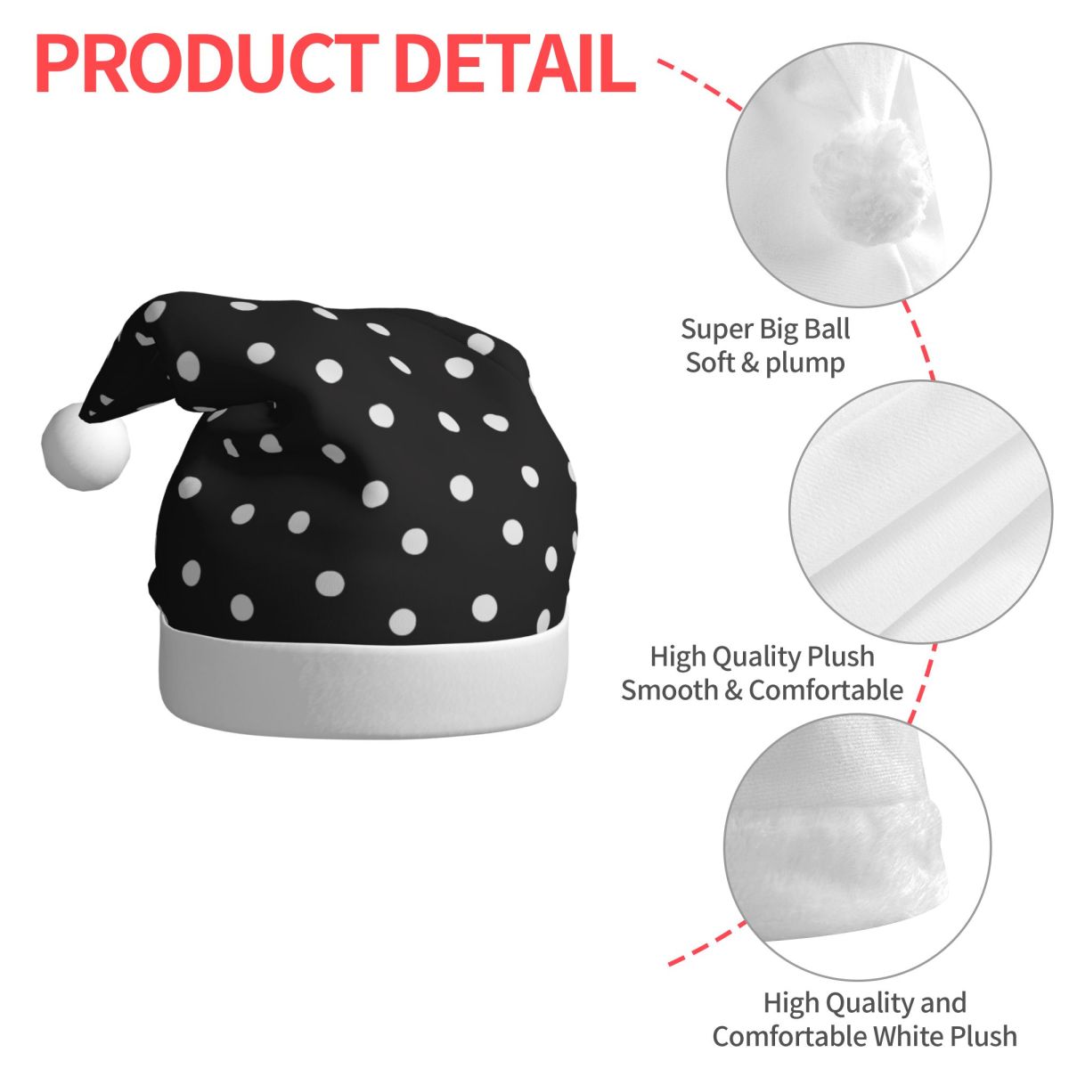 White Dot Plush Kawaii Christm - đánh giá và giá Santa Hat Plush