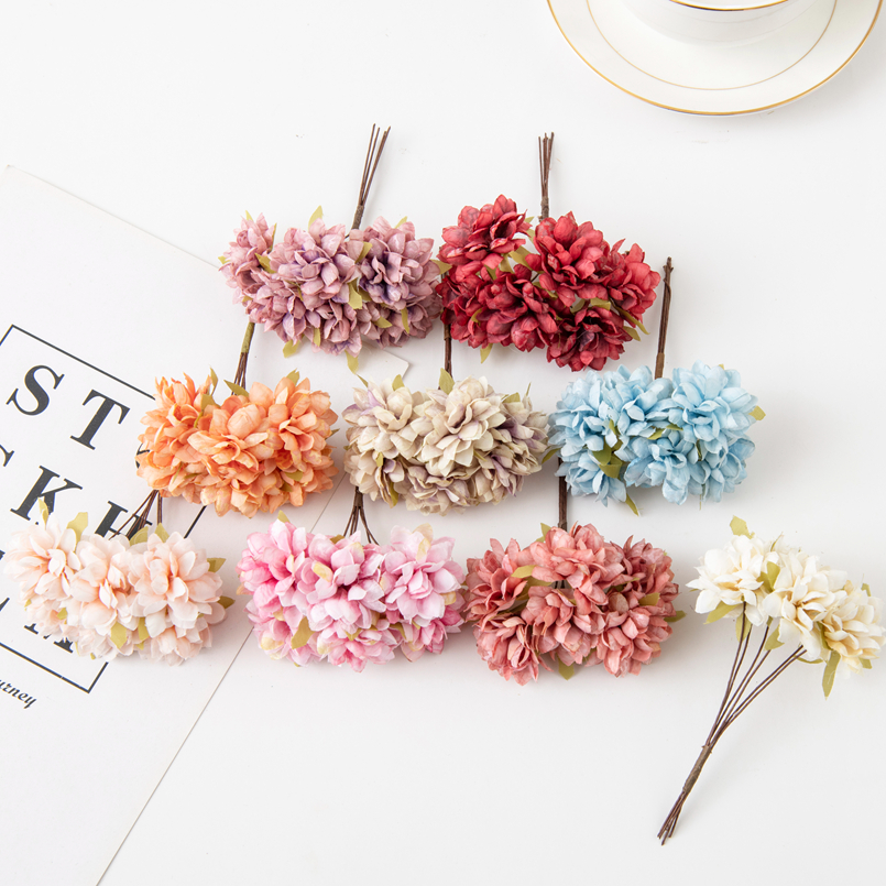 6PCS Artificial Flowers Cheap  - đánh giá và giá Christmas Wreath Fake