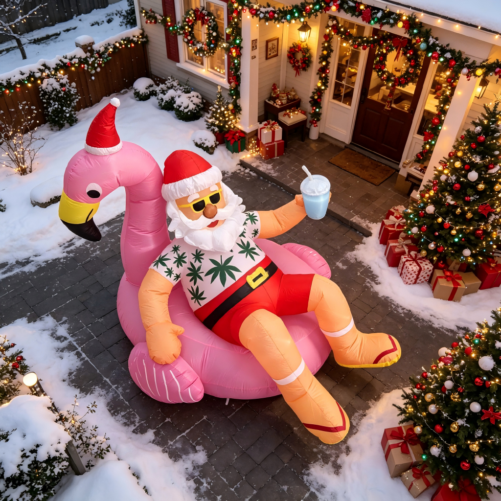 8.2FT Christmas Blow Ups Santa - đánh giá và giá Christmas Lights Outdoor