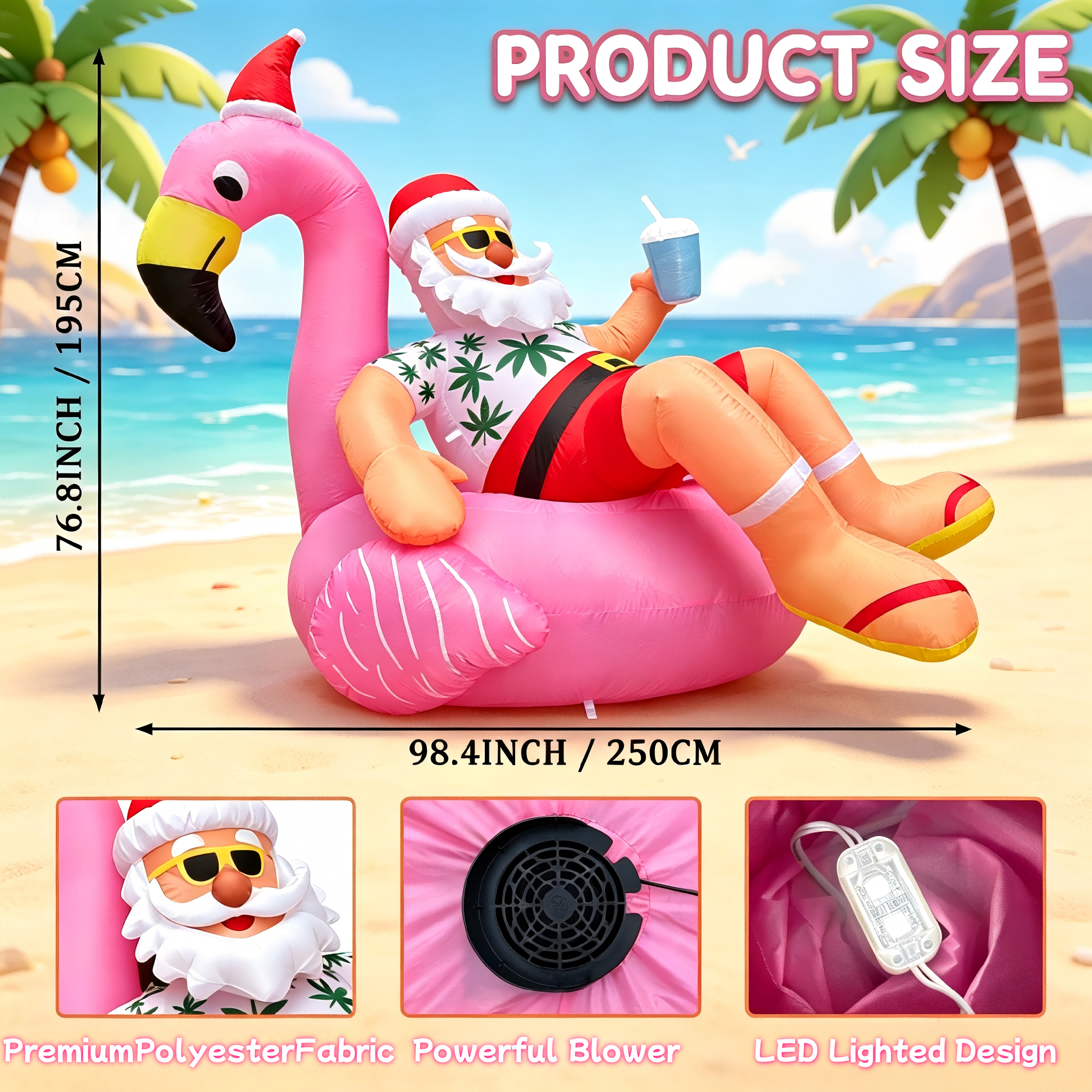 8.2FT Christmas Blow Ups Santa - đánh giá và giá Christmas Lights Outdoor