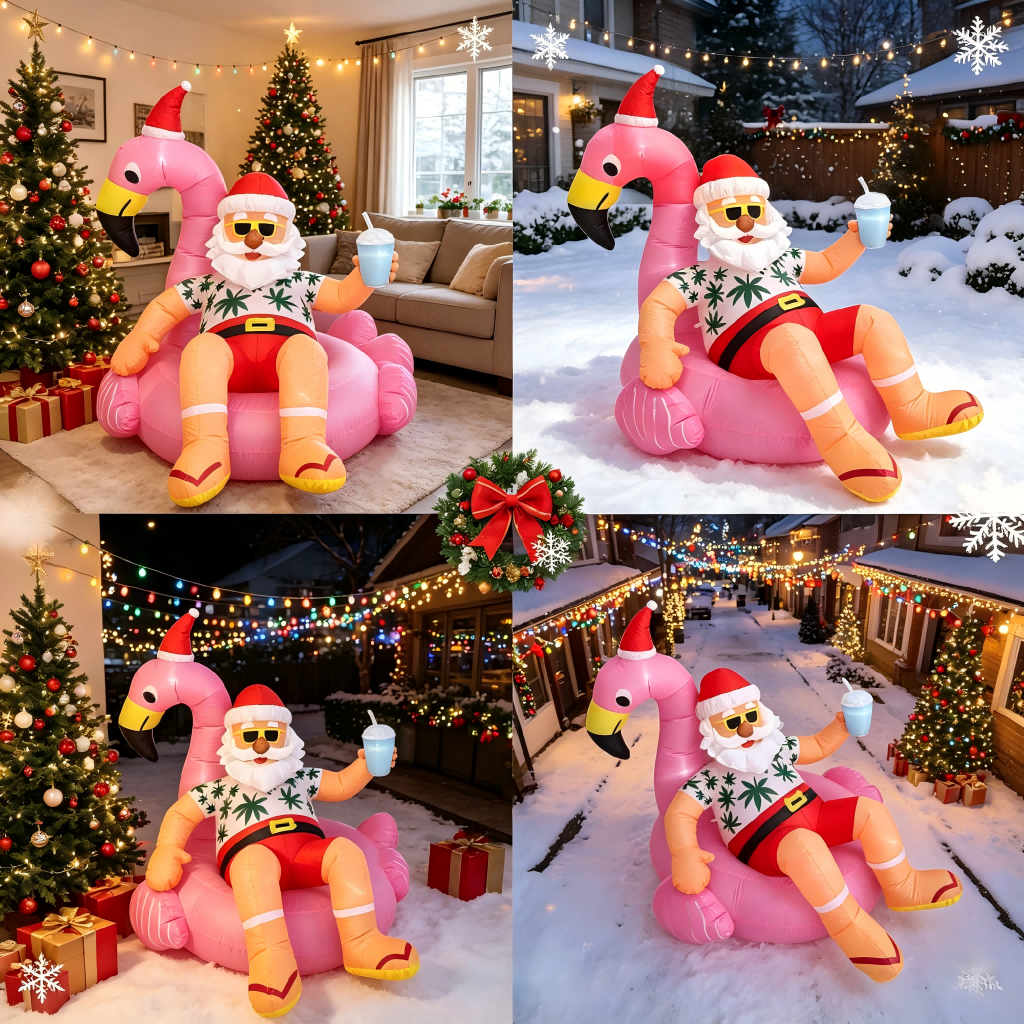 8.2FT Christmas Blow Ups Santa - đánh giá và giá Christmas Lights Outdoor