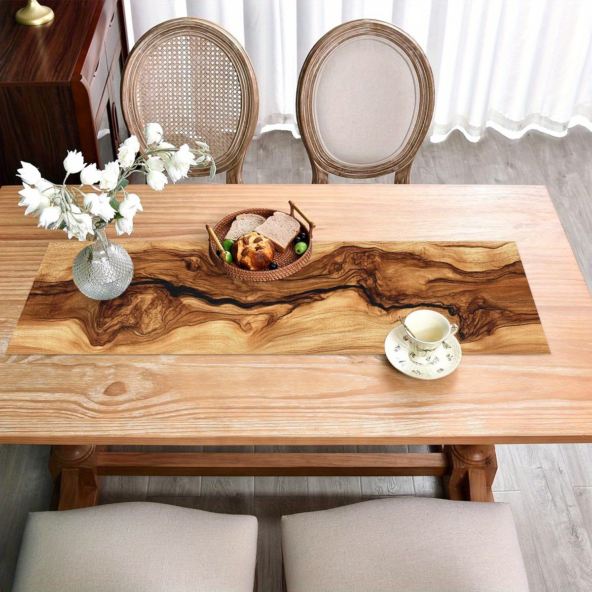 Natural Wood Grain Table Runne - đánh giá và giá Christmas Table Runner