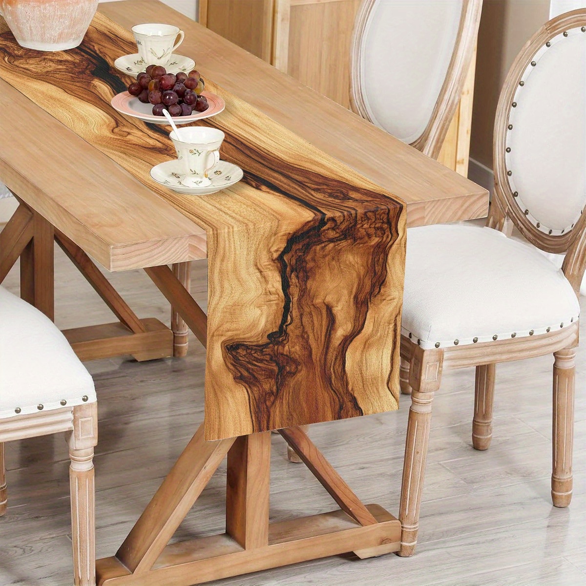Natural Wood Grain Table Runne - đánh giá và giá Christmas Table Runner