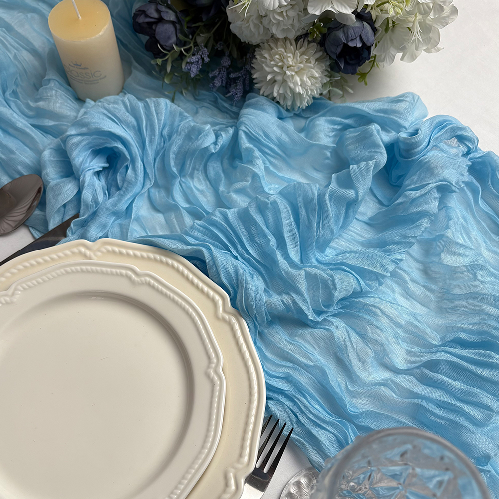 Wrinkle Gauze Table Runner Che - đánh giá và giá Christmas Table Runner
