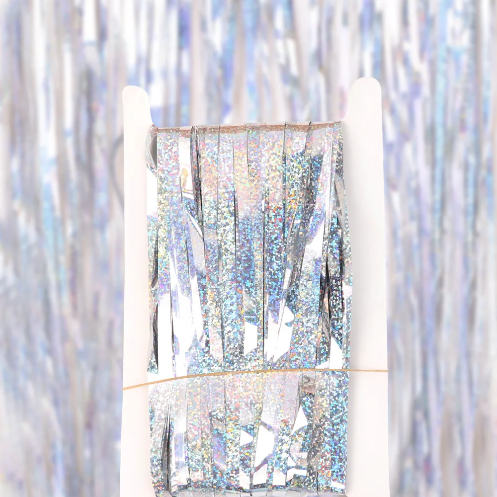 Blue 2M*1M Laser Tinsel Foil C - đánh giá và giá Tinsel Garland Decoration
