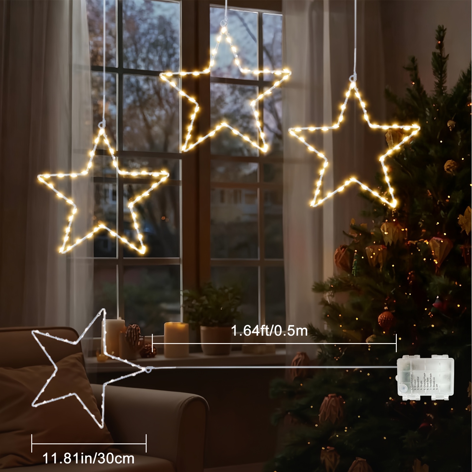 6/3pcs Battery Operated Hangin - đánh giá và giá Christmas Lights Outdoor