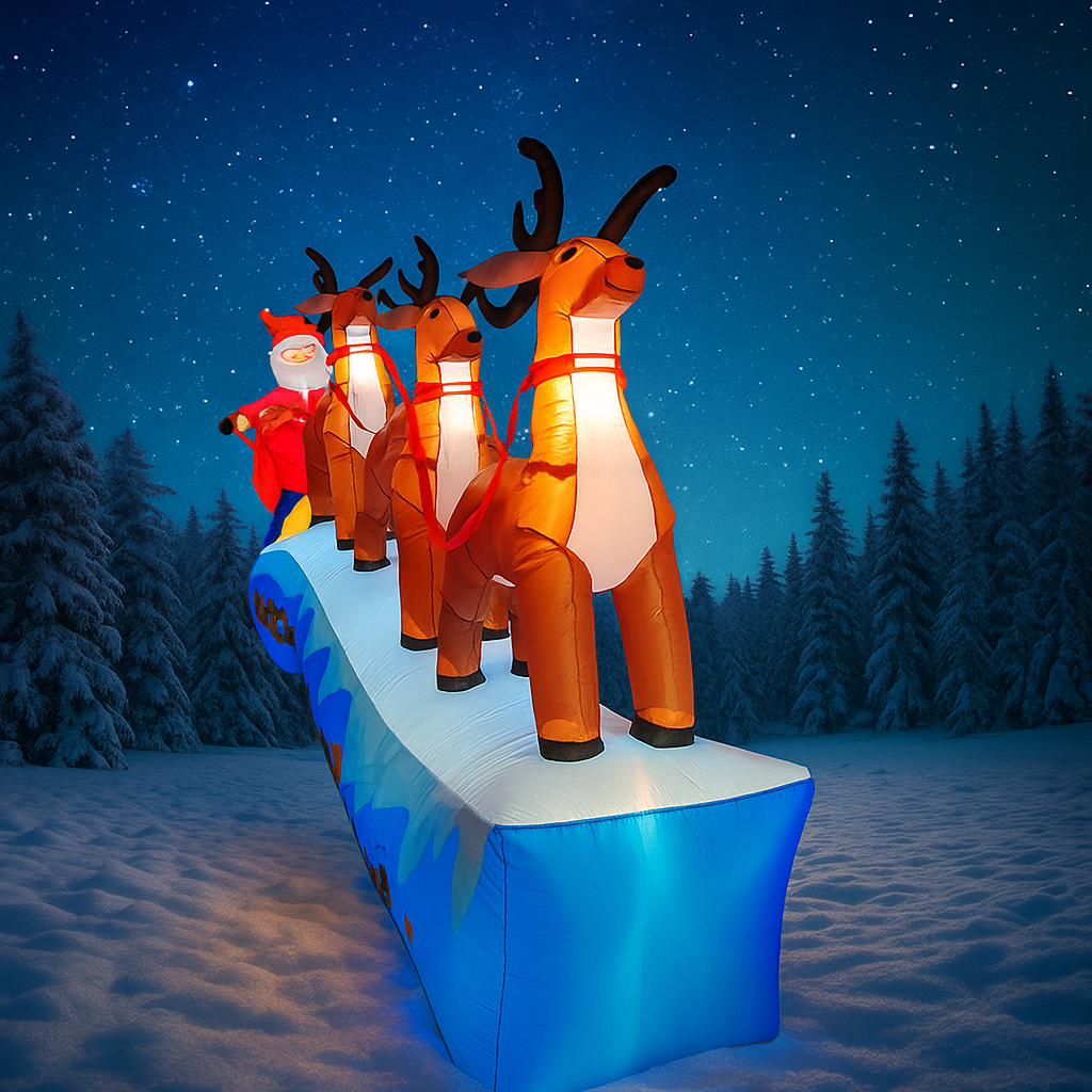 11.8FT Santa Claus Reindeer Sl - đánh giá và giá Christmas Lights Outdoor