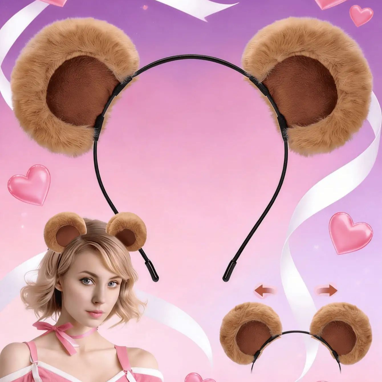 1pc Valentine's Day Brown Bear - đánh giá và giá Reindeer Antlers Headband