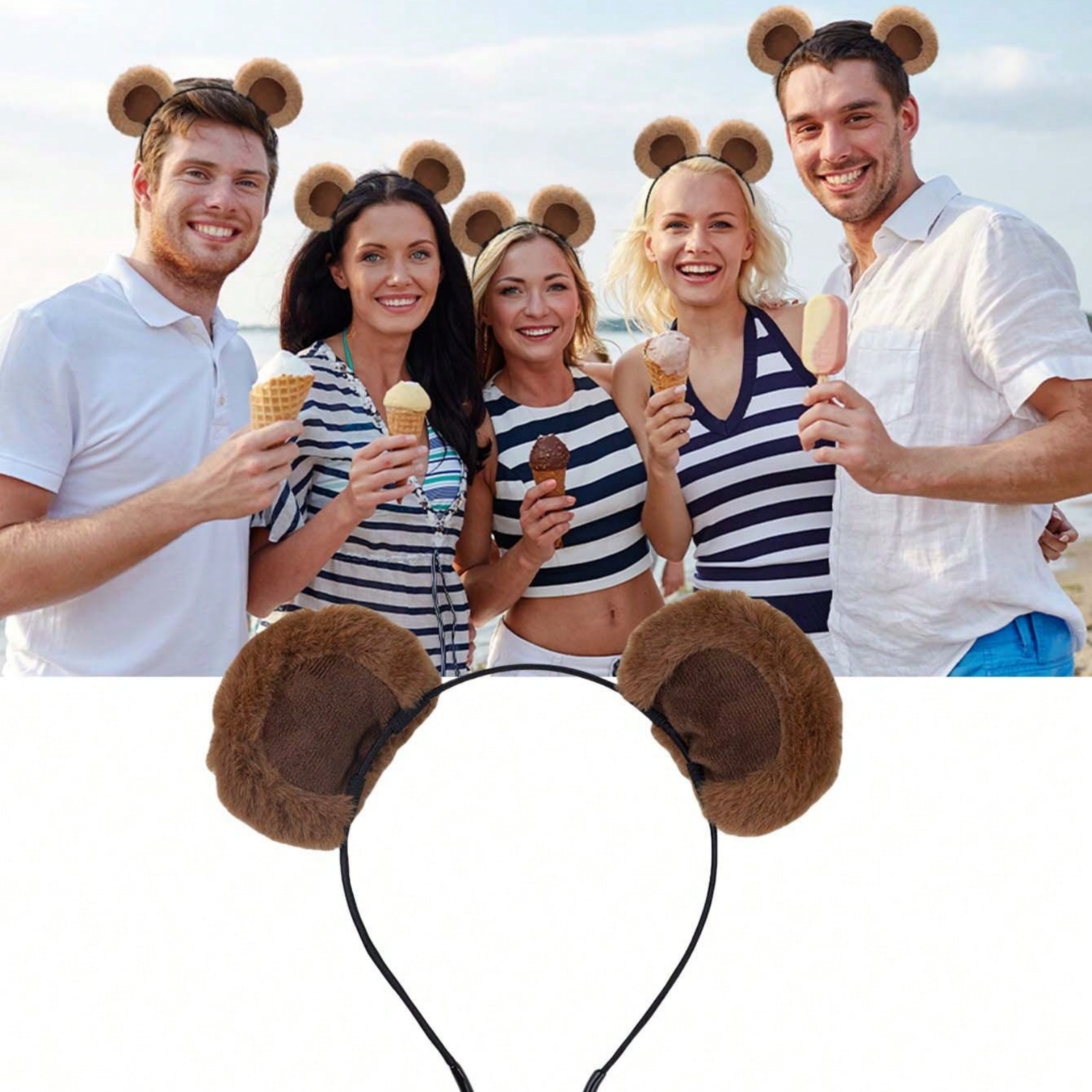 1pc Valentine's Day Brown Bear - đánh giá và giá Reindeer Antlers Headband