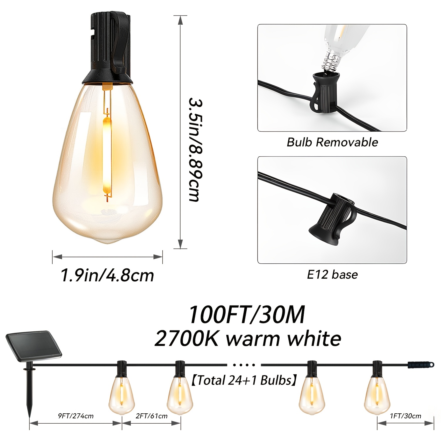 Solar Lights Outdoor, 100ft Pa - đánh giá và giá Christmas Lights Outdoor