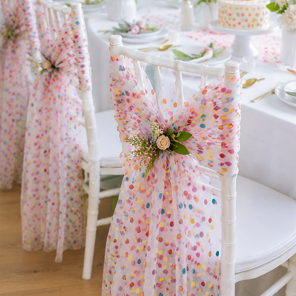 Colorful Dot Gauze Table Runne - đánh giá và giá Christmas Table Runner
