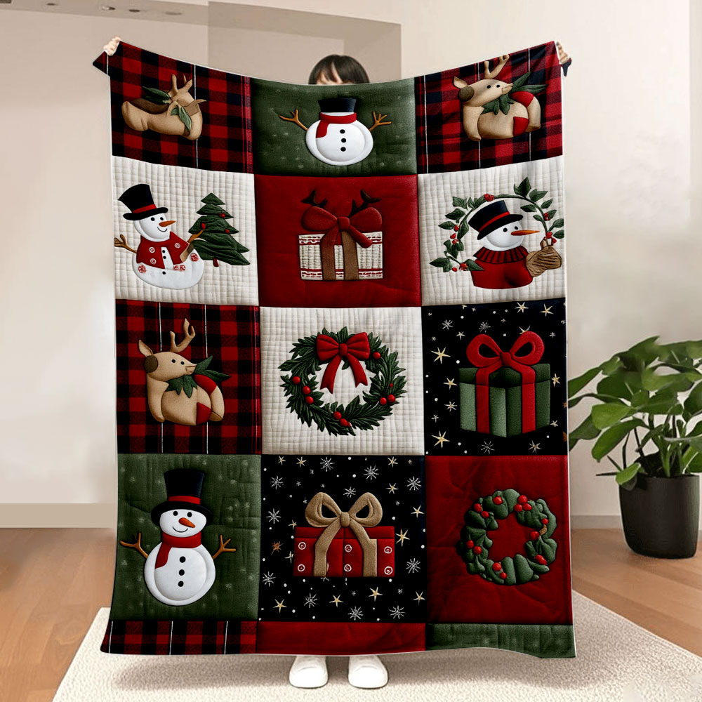 Christmas Quilt Patchwork Blan - đánh giá và giá Christmas Throw Blanket