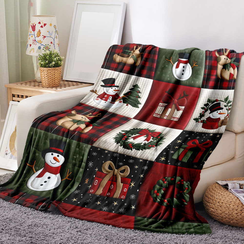 Christmas Quilt Patchwork Blan - đánh giá và giá Christmas Throw Blanket