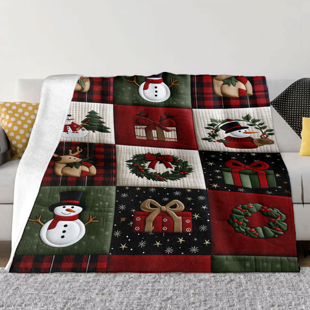 Christmas Quilt Patchwork Blan - đánh giá và giá Christmas Throw Blanket