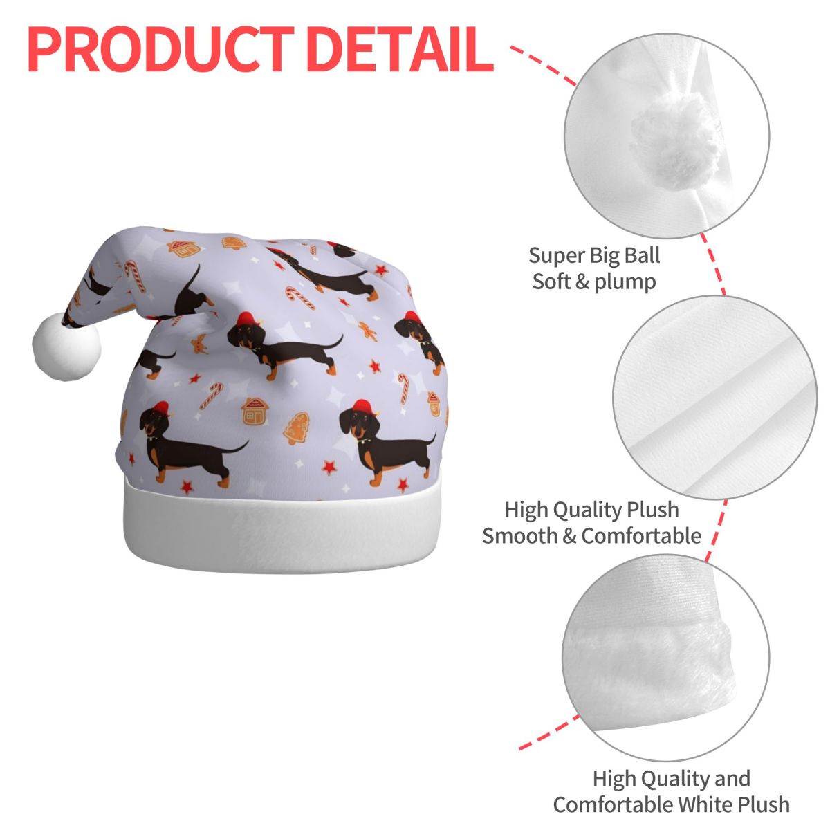 Dachshund Plush Kawaii Christm - đánh giá và giá Santa Hat Plush
