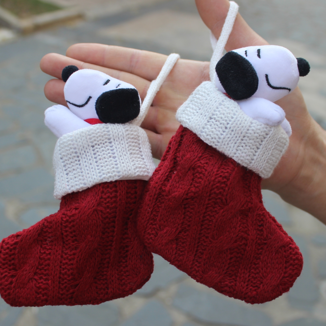 6piece 15CM Peanuts Christmas  - đánh giá và giá Christmas Stocking Hanging