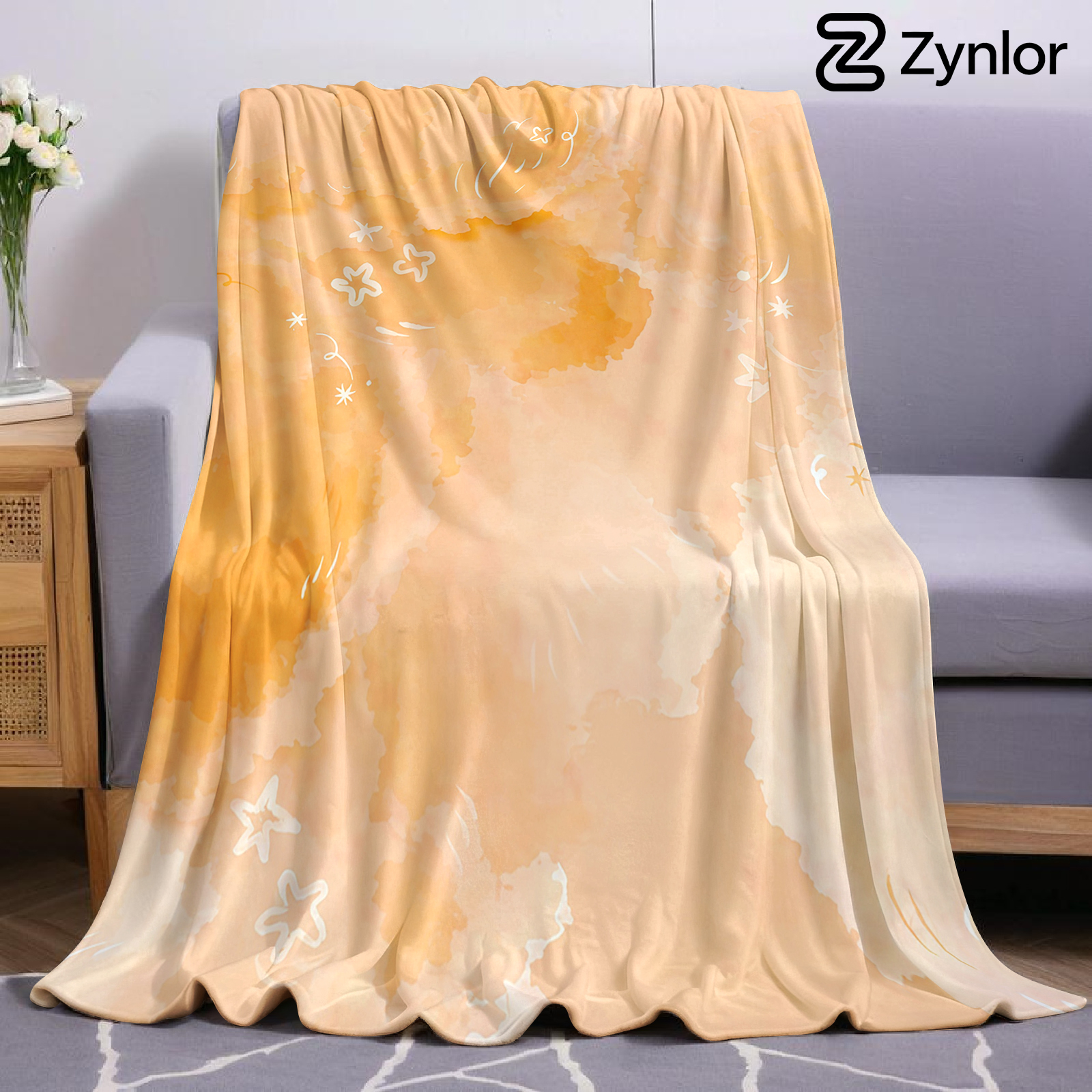 Orange Cloud Stars Lightweight - đánh giá và giá Christmas Throw Blanket