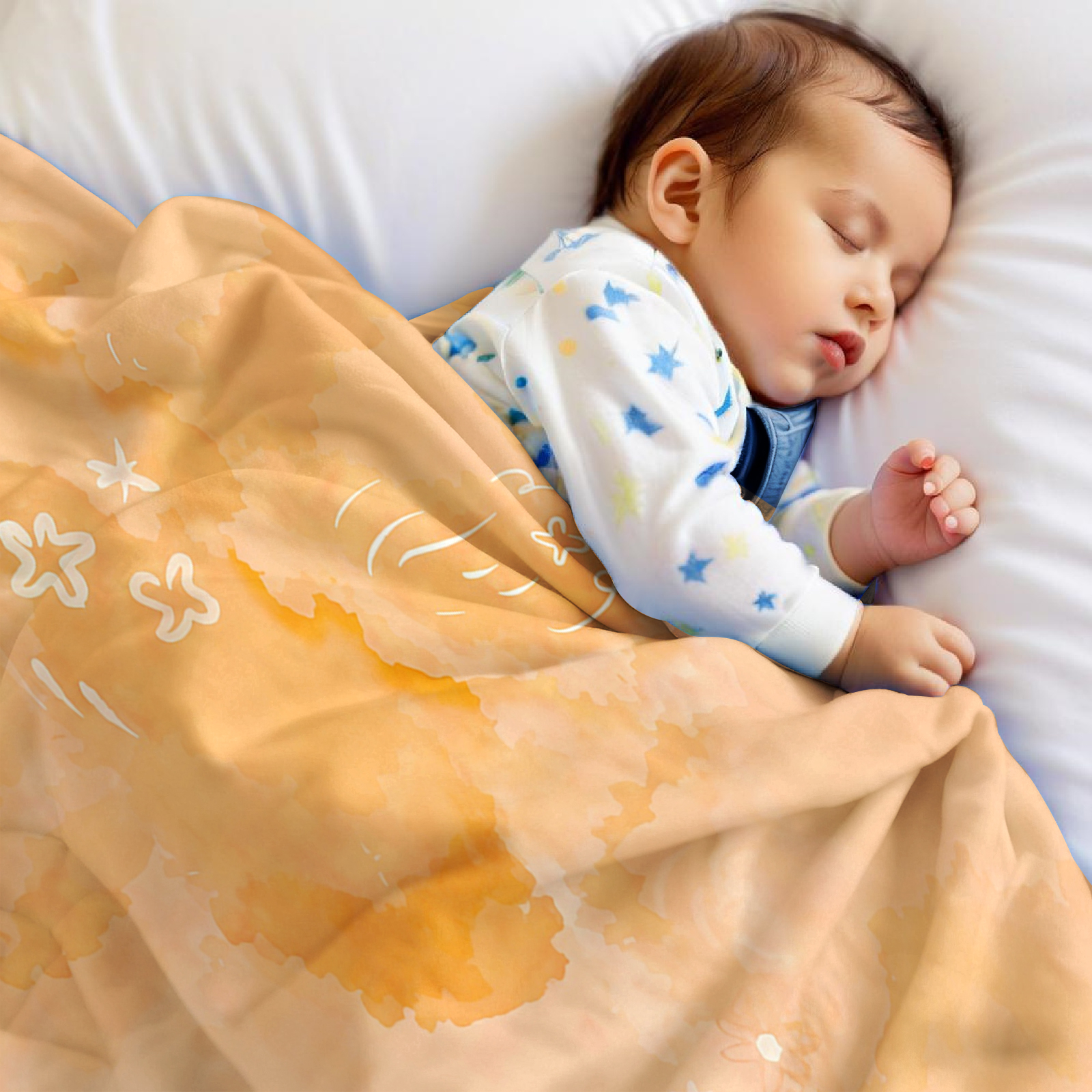 Orange Cloud Stars Lightweight - đánh giá và giá Christmas Throw Blanket